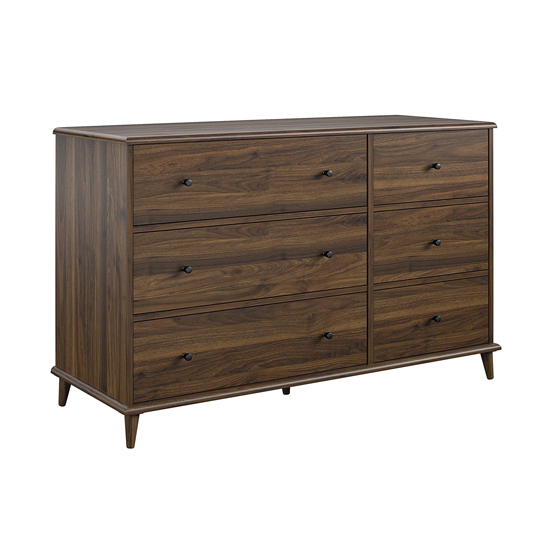 Ferris Wooden Chest Of 6 Drawers In Walnut