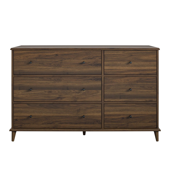 Ferris Wooden Chest Of 6 Drawers In Walnut