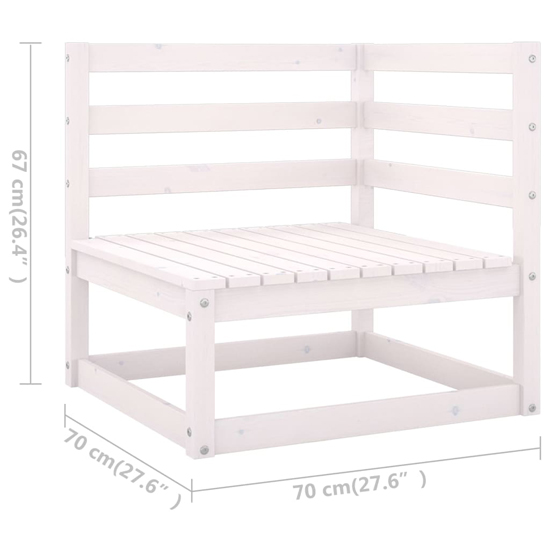 Ferrol Solid Pinewood 8 Piece Garden Lounge Set In White