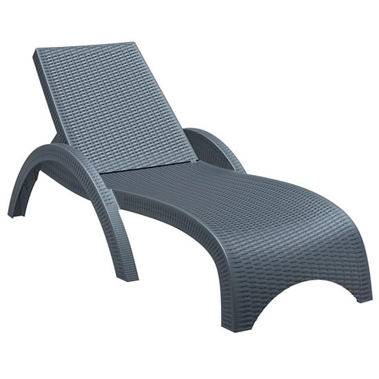 Product photograph of Ferryside Weather Resistant Resin Sun Lounger In Dark Grey from Furniture in Fashion