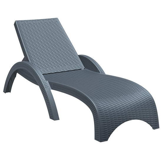 Ferryside Weather Resistant Resin Sun Lounger In Dark Grey