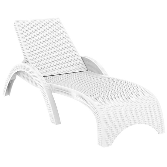 Product photograph of Ferryside Weather Resistant Resin Sun Lounger In White from Furniture in Fashion