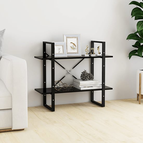 Photo of Feryal wooden 2-tier bookshelf in black