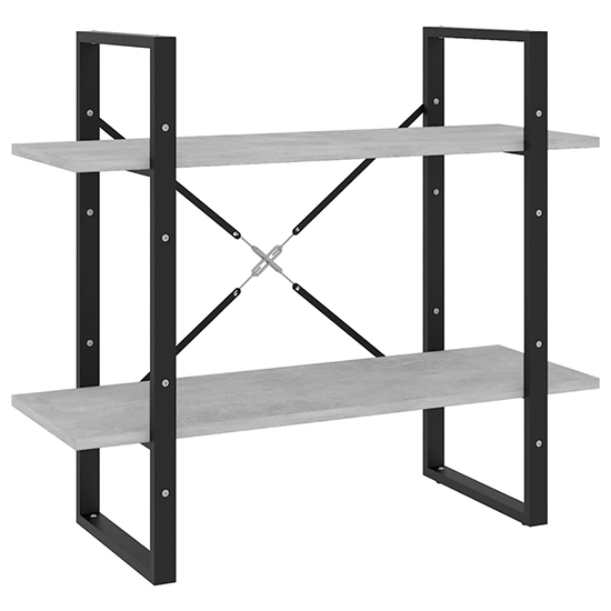 Feryal Wooden 2-Tier Bookshelf In Concrete Effect