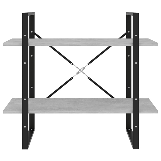 Feryal Wooden 2-Tier Bookshelf In Concrete Effect