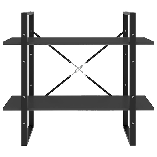 Feryal Wooden 2-Tier Bookshelf In Grey