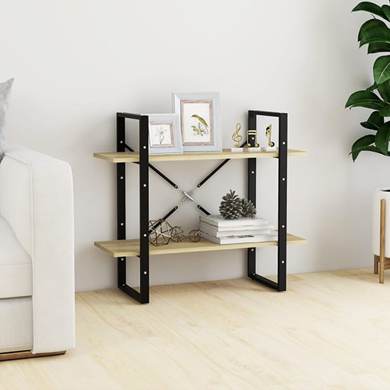 Read more about Feryal wooden 2-tier bookshelf in sonoma oak