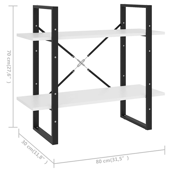 Feryal Wooden 2-Tier Bookshelf In White