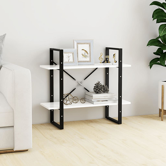 Read more about Feryal wooden 2-tier bookshelf in white