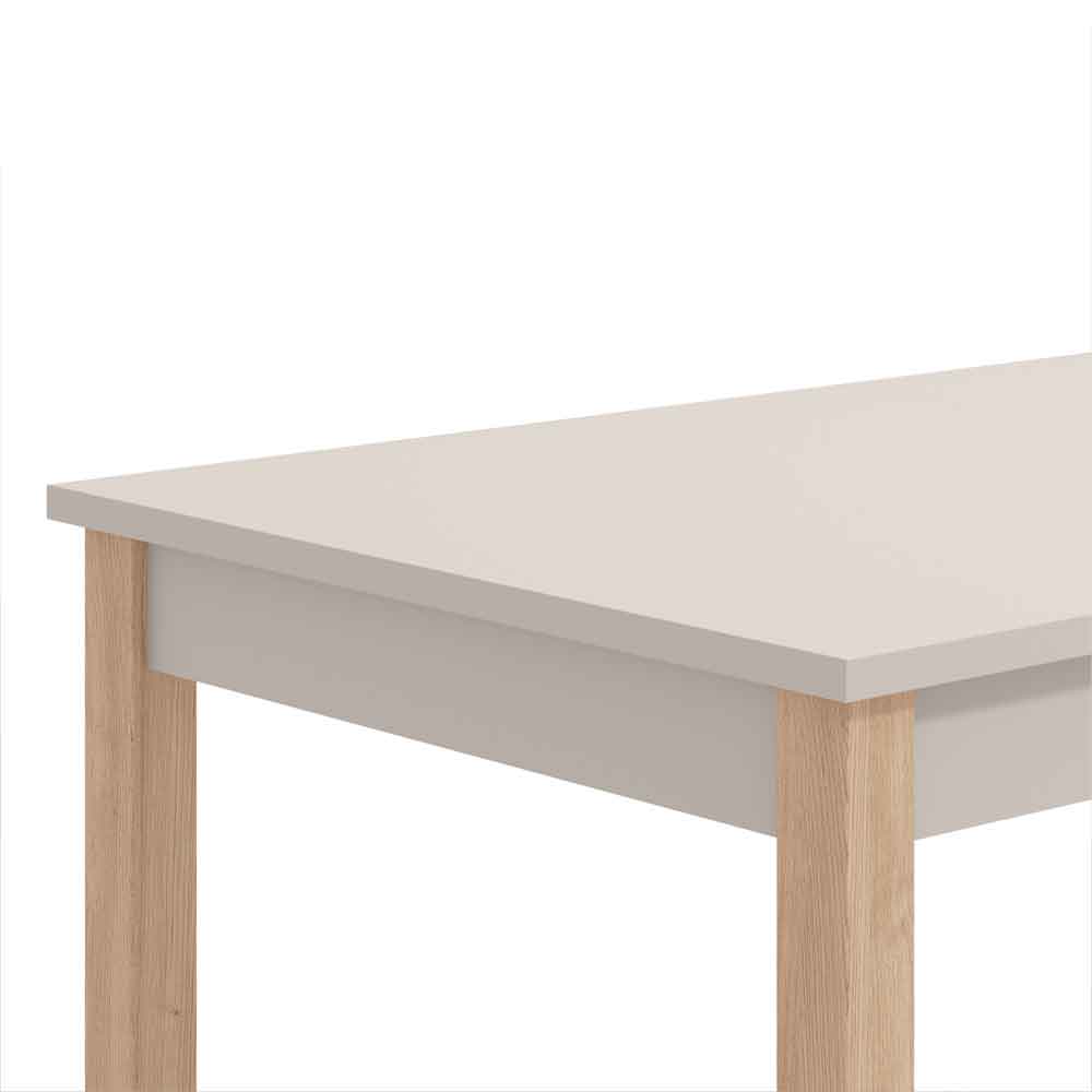 Fesira Rectangular Wooden Dining Table in White and Oak