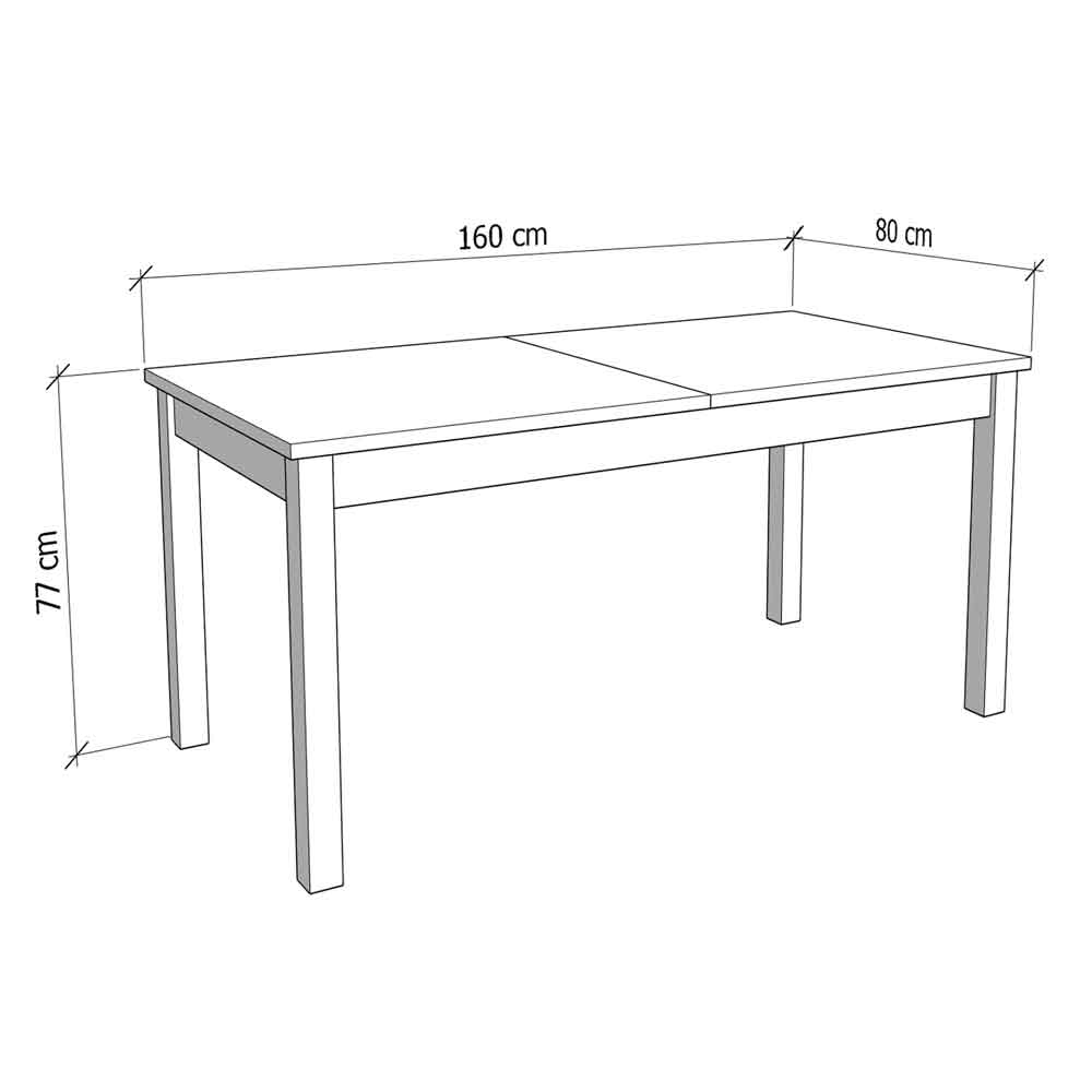 Fesira Rectangular Wooden Dining Table in White and Oak