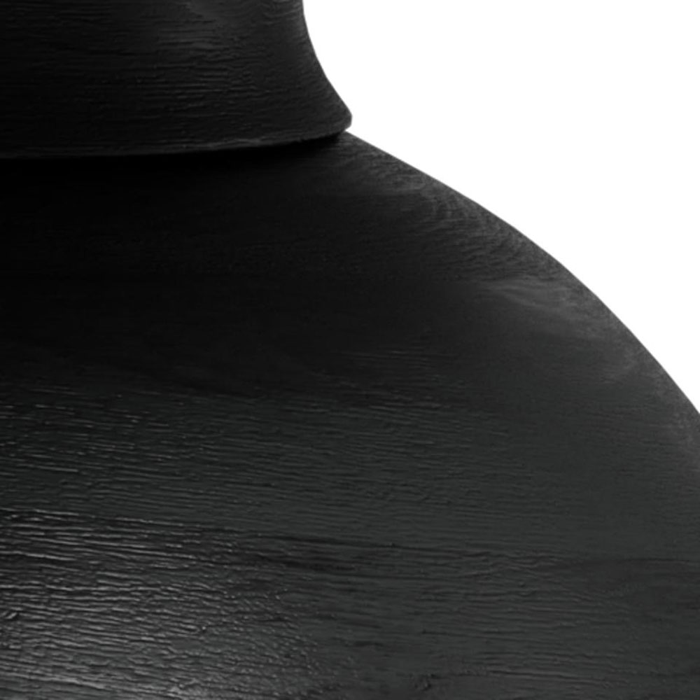 Fexira Grey Morchana Polished Marble Top Coffee Table with Black Sandblasted Base