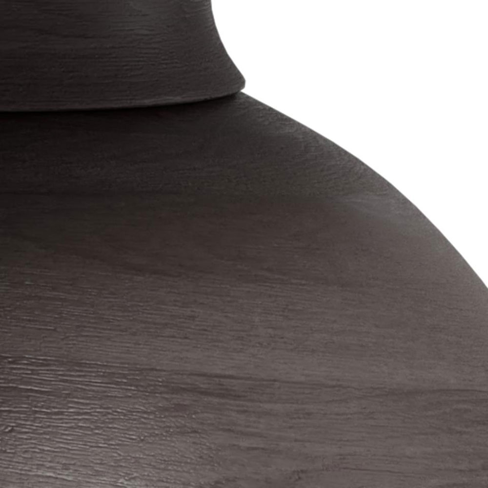 Fexira Grey Toronto Polished Marble Top Coffee Table with Brown Sandblasted Base