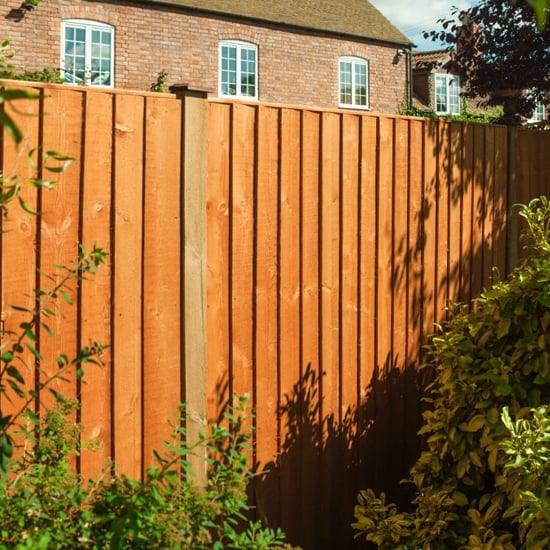 Photo of Fico set of 3 dip treated 6x3 board fence panel in honey brown
