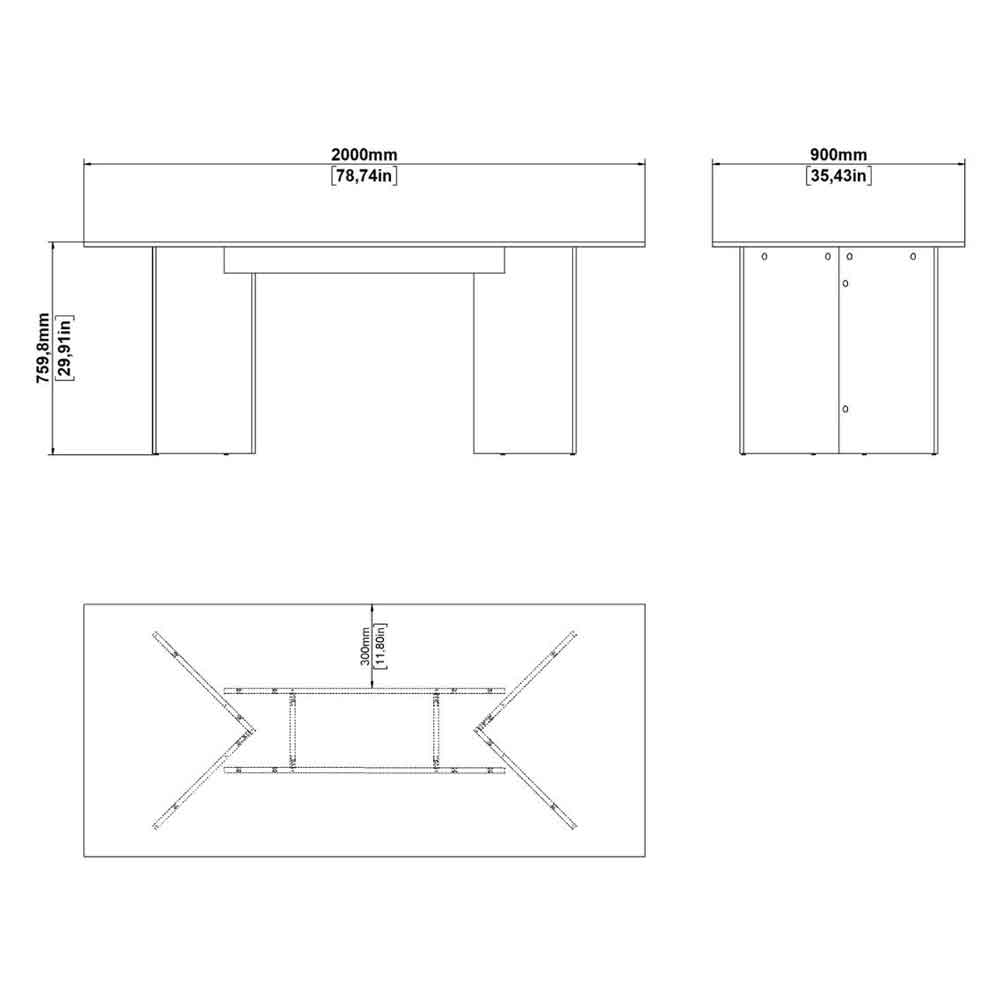 Fielding Ractangular Wooden Dining Table in White