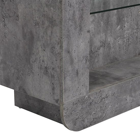 Fiesta Wooden Bar Table Unit In Concrete Effect With LED Lights