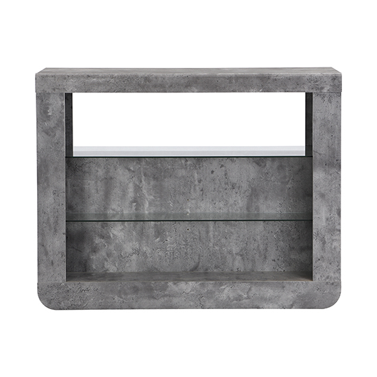 Fiesta Wooden Bar Table Unit In Concrete Effect With LED Lights