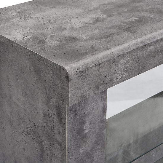 Fiesta Wooden Bar Table Unit In Concrete Effect With LED Lights