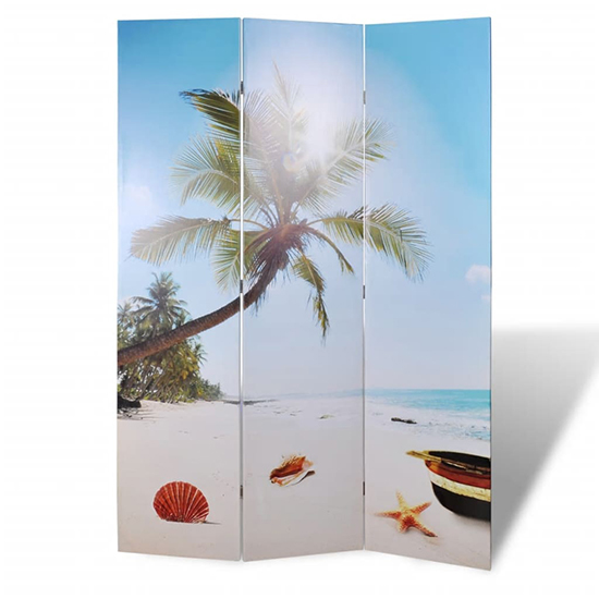 Fifer Folding Fir Wood 120cm X 170cm Room Divider In Beach