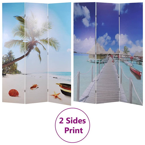 Fifer Folding Fir Wood 120cm X 170cm Room Divider In Beach