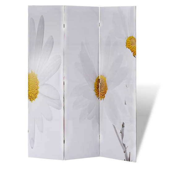 Fifer Folding Fir Wood 120cm X 170cm Room Divider In Flower