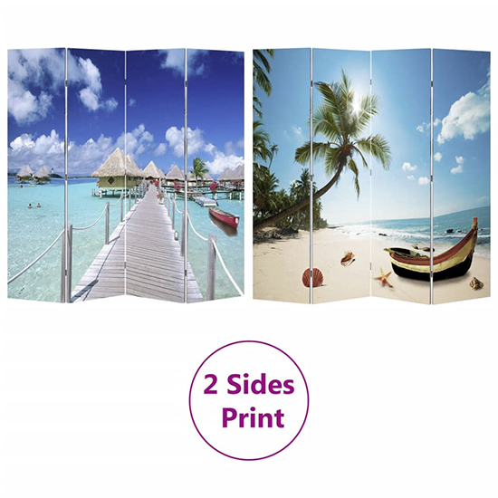 Fifer Folding Fir Wood 160cm X 170cm Room Divider In Beach