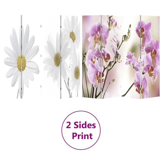 Fifer Folding Fir Wood 160cm X 170cm Room Divider In Flower