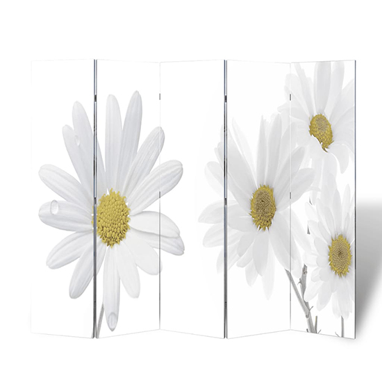 Fifer Folding Fir Wood 200cm X 170cm Room Divider In Flower