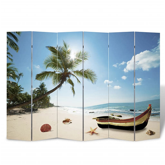 Fifer Folding Fir Wood 217cm X 170cm Room Divider In Beach_2