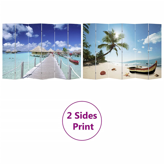 Fifer Folding Fir Wood 217cm X 170cm Room Divider In Beach_6