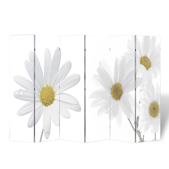 Fifer Folding Fir Wood 217cm X 170cm Room Divider In Flower