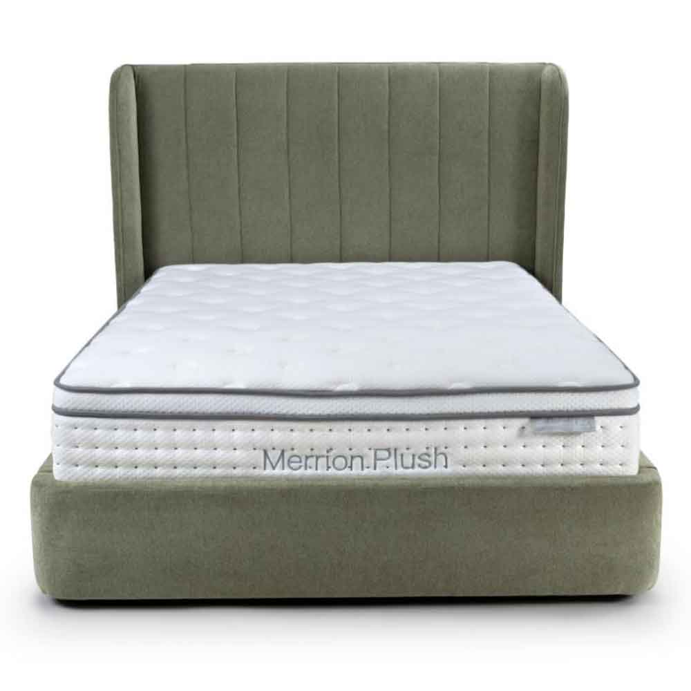 Figaro Fabric Ottoman Storage Double Bed in Green