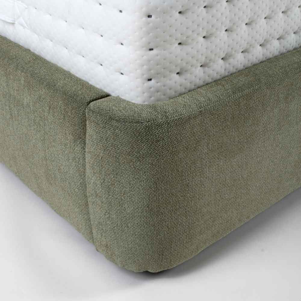 Figaro Fabric Ottoman Storage King Bed in Green