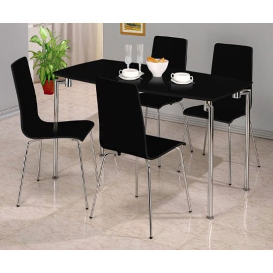6 Common Types Of Kitchen Tables And Chairs fiji hg rec black 4set - 6 Common Types Of Kitchen Tables And Chairs