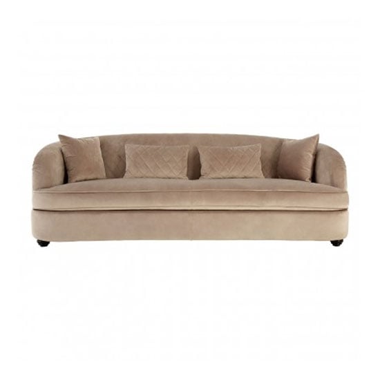 Photo of Fijian upholstered velvet 3 seater sofa in mink