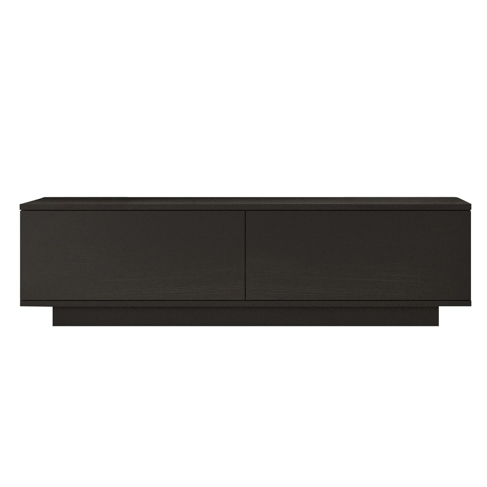 Filaroa Wooden TV Stand with 2 Flap Doors in Black