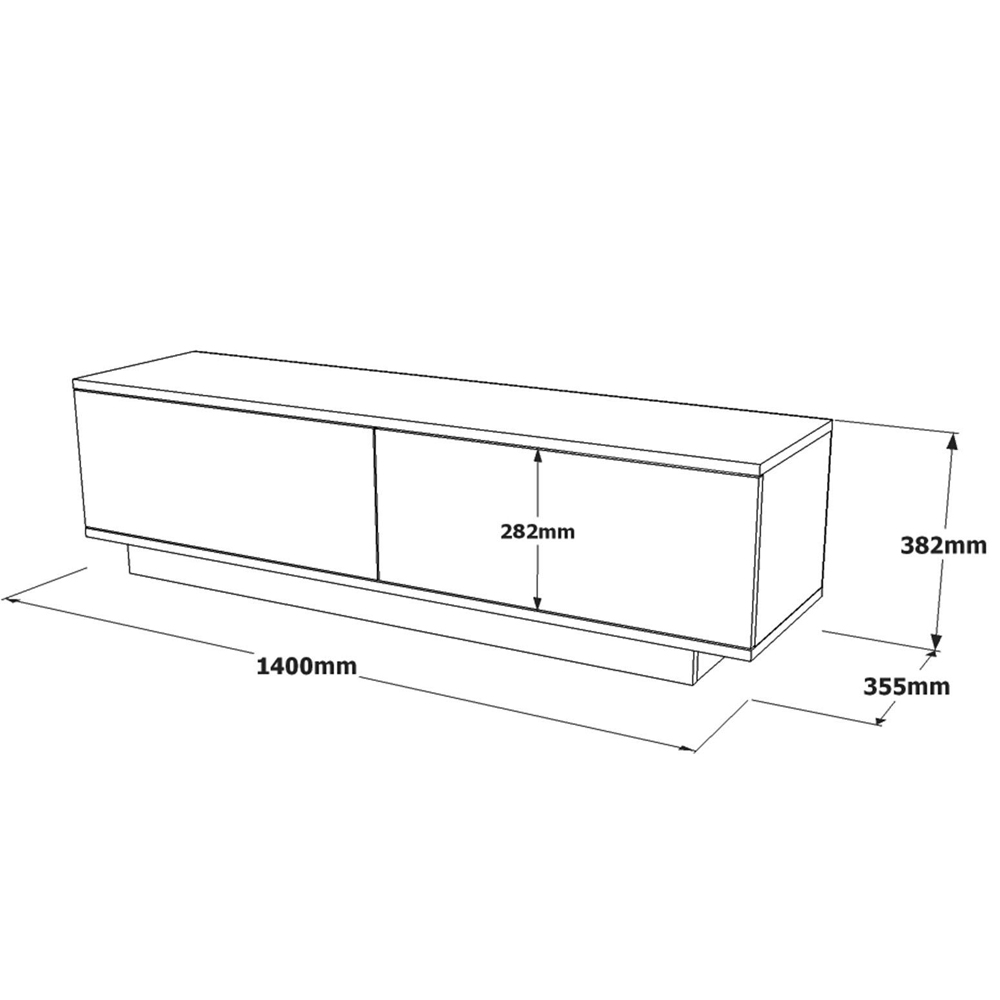 Filaroa Wooden TV Stand with 2 Flap Doors in Black