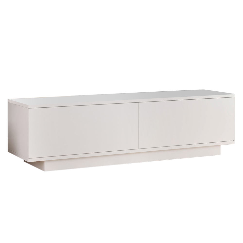 Filaroa Wooden TV Stand with 2 Flap Doors in White