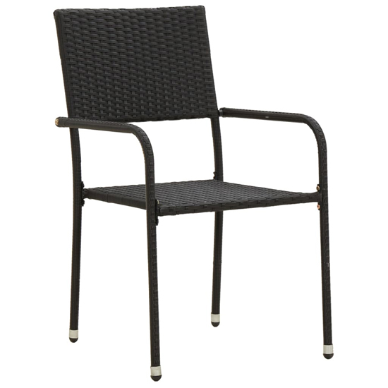 Filey Poly Rattan 7 Piece Outdoor Dining Set In Black