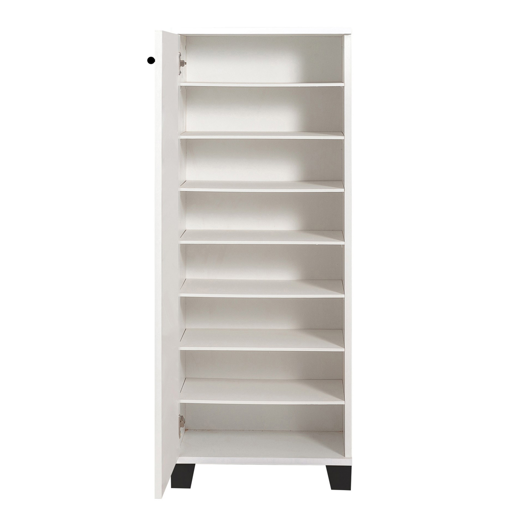 Filinta Wooden Kids Shoe Cabinet in White and Black