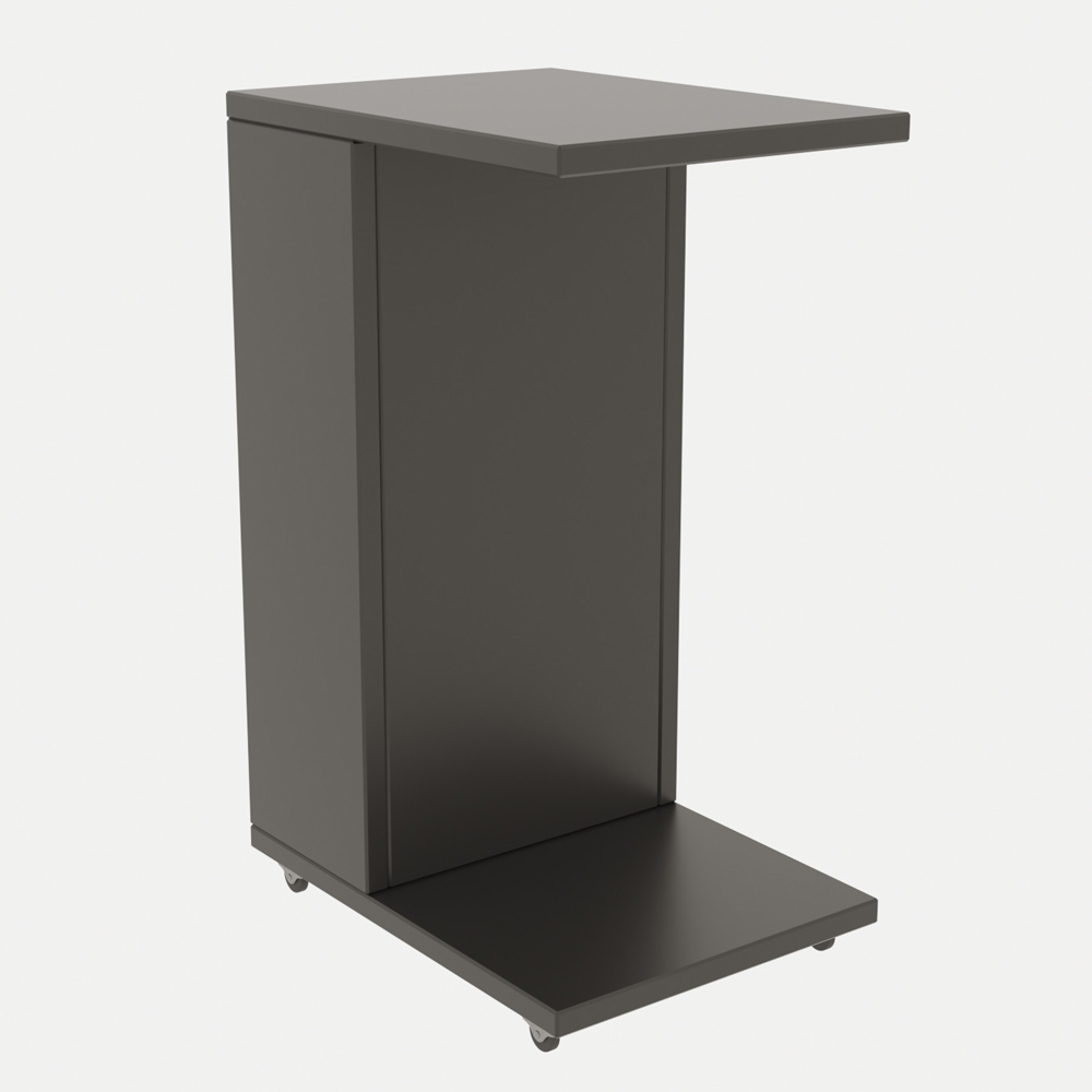 Filira Wooden Side Table with Magazine Rack in Anthracite