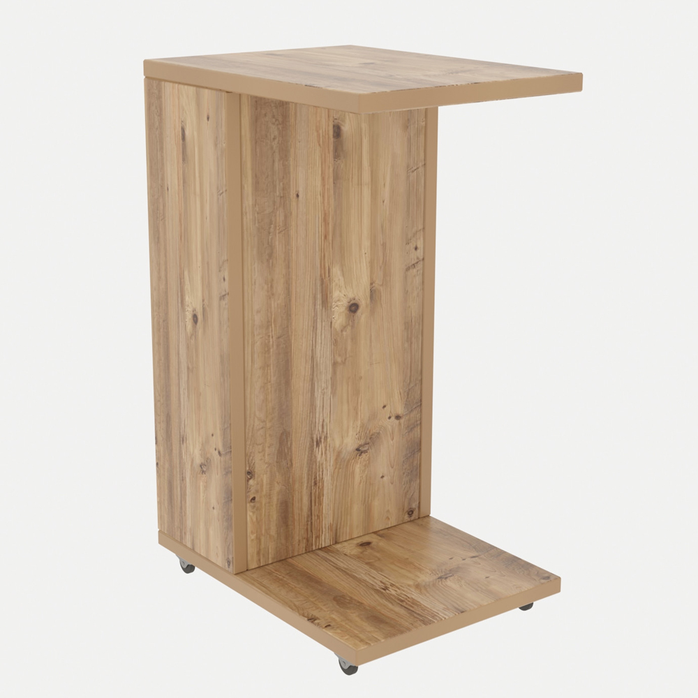 Filira Wooden Side Table with Magazine Rack in Pine