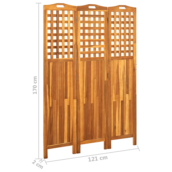 Filiz 3 Panels 121cm x 2cm x 170cm Room Divider In Acacia Wood_7