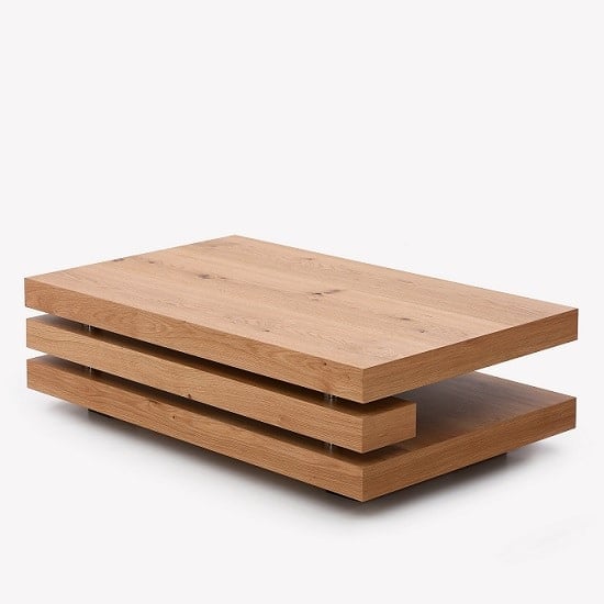 Product photograph of Fillippo Wooden Coffee Table Rectangular In White Oak from Furniture in Fashion