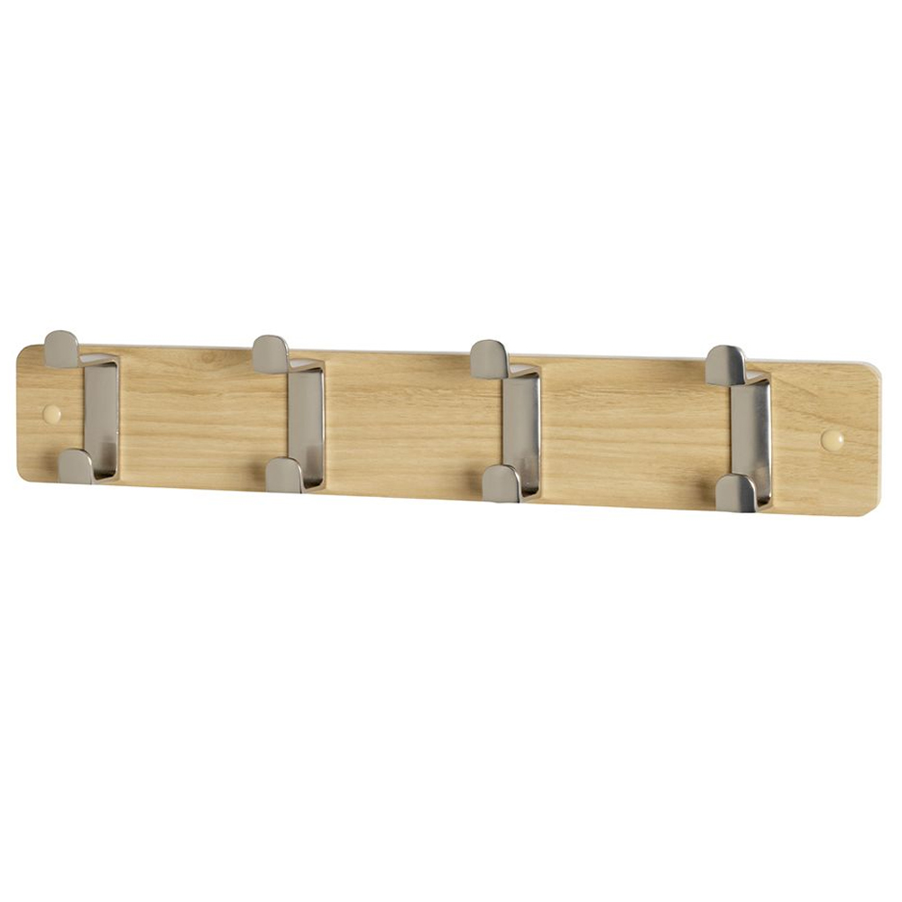 Fillmore Metal Wall Hung Coat Rack With 4 Hook In Oak
