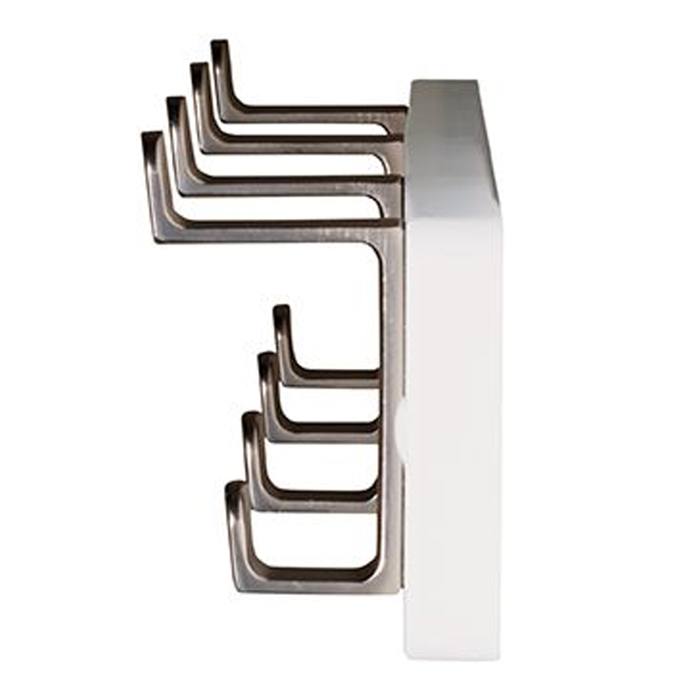 Fillmore Metal Wall Hung Coat Rack With 4 Hook In White