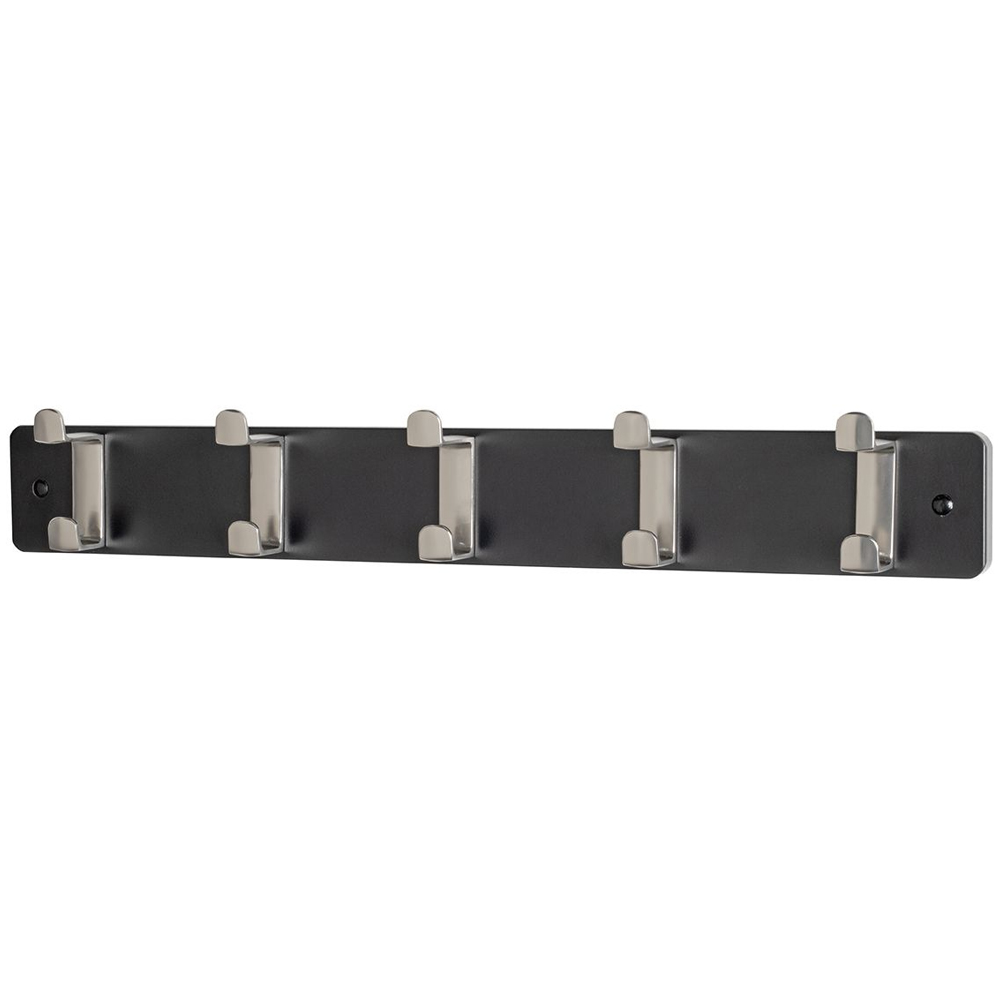 Fillmore Metal Wall Hung Coat Rack With 5 Hook In Black