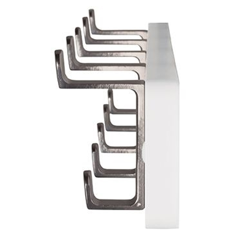 Fillmore Metal Wall Hung Coat Rack With 5 Hook In White