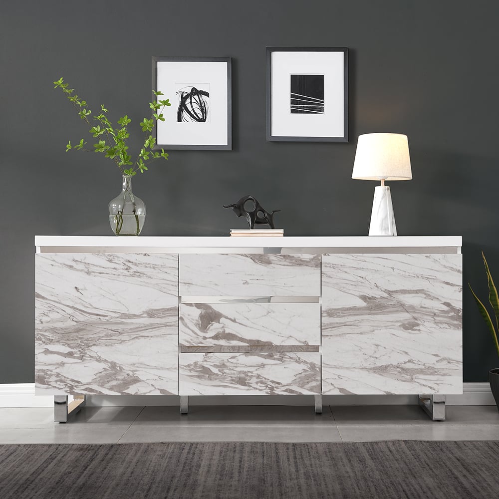 Filo Sydney Large Sideboard With 2 Door 3 Drawer In White