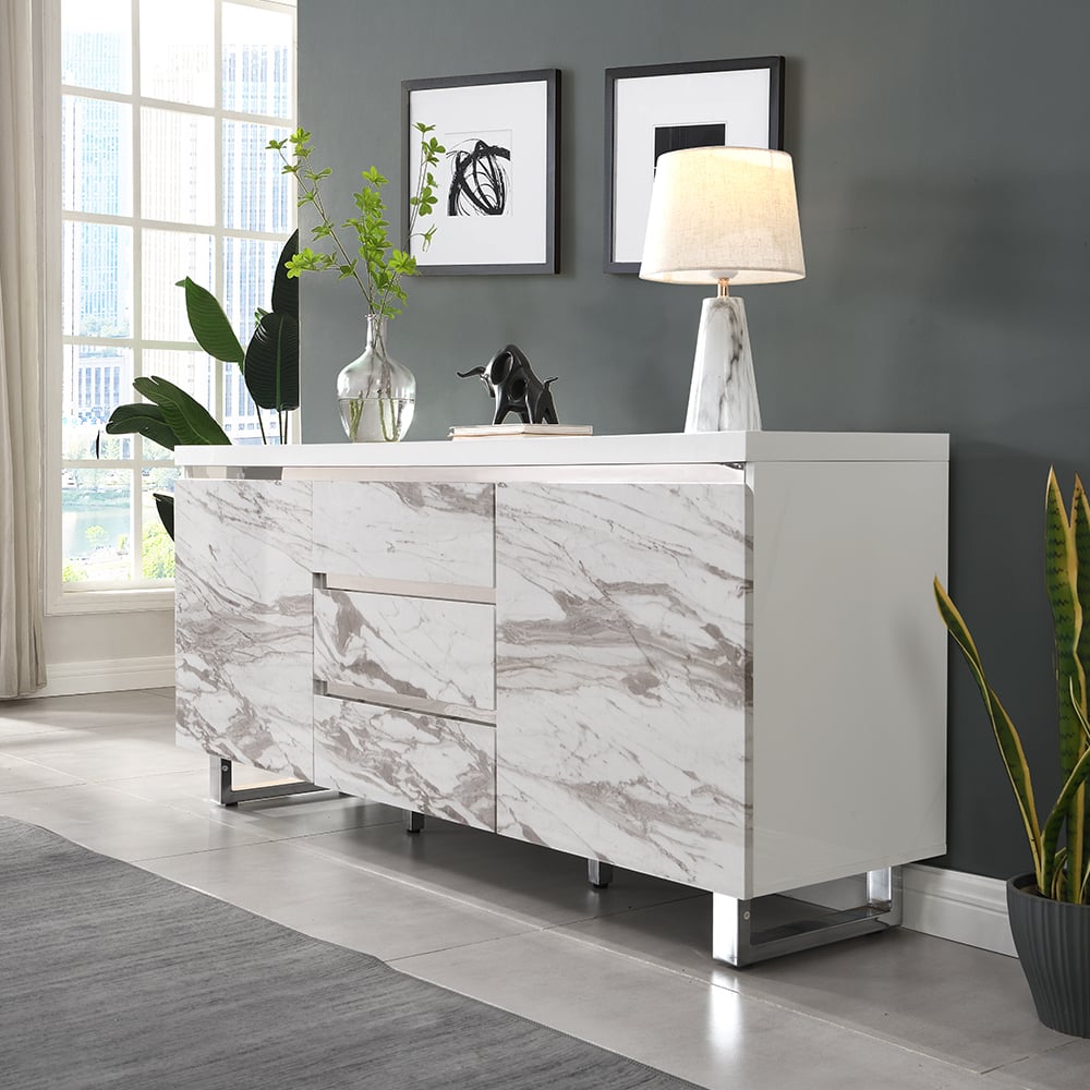 Read more about Filo sydney large sideboard with 2 door 3 drawer in white